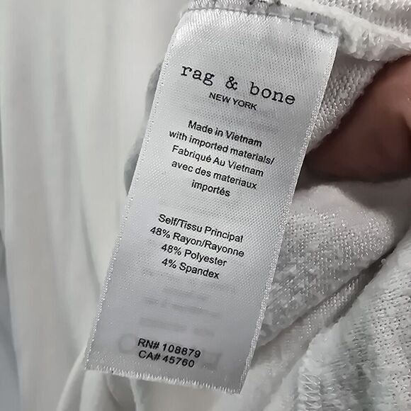Rag & Bone Shirt Womens Small White Slouchy Long Sleeve Drop Shoulder Jersey - Picture 8 of 11